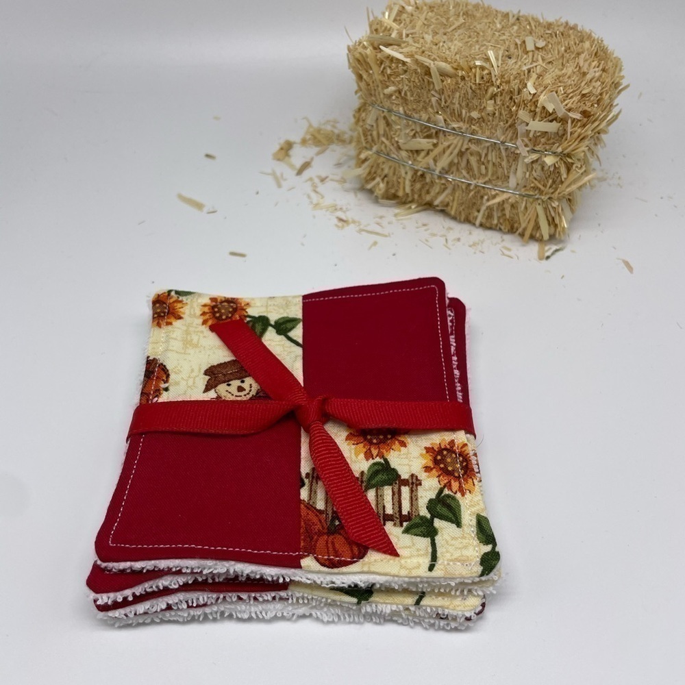 Set of 4 Fall Themed Handmade Reusable Makeup Remover Pads - Picture 2 of 4